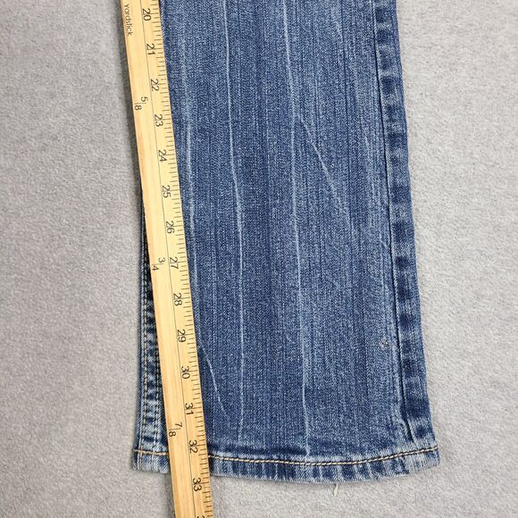 Miss Me Jeans 28 Blue Irene Boot Stretch Low Rise Distressed Denim Pants - Picture 14 of 16